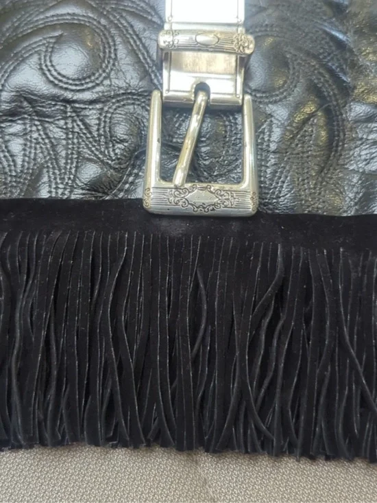 LAREDO Custom One of a Kind Black Fringe Crossbody Bag - - Picture 5 of 10